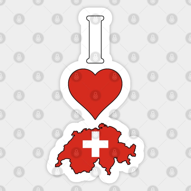 I Love Switzerland Vertical I Heart Swiss Flag Map Sticker by Sports Stars ⭐⭐⭐⭐⭐